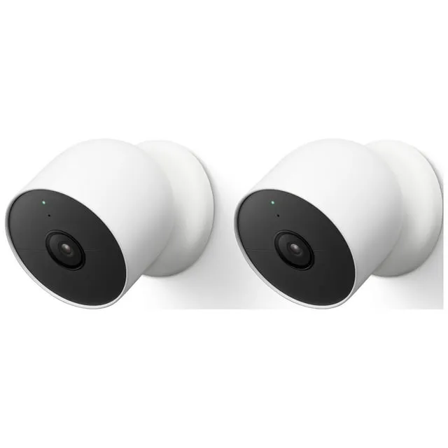 Google - Nest Cam 3 Pack Indoor/Outdoor Wire Free Security Cameras - Snow