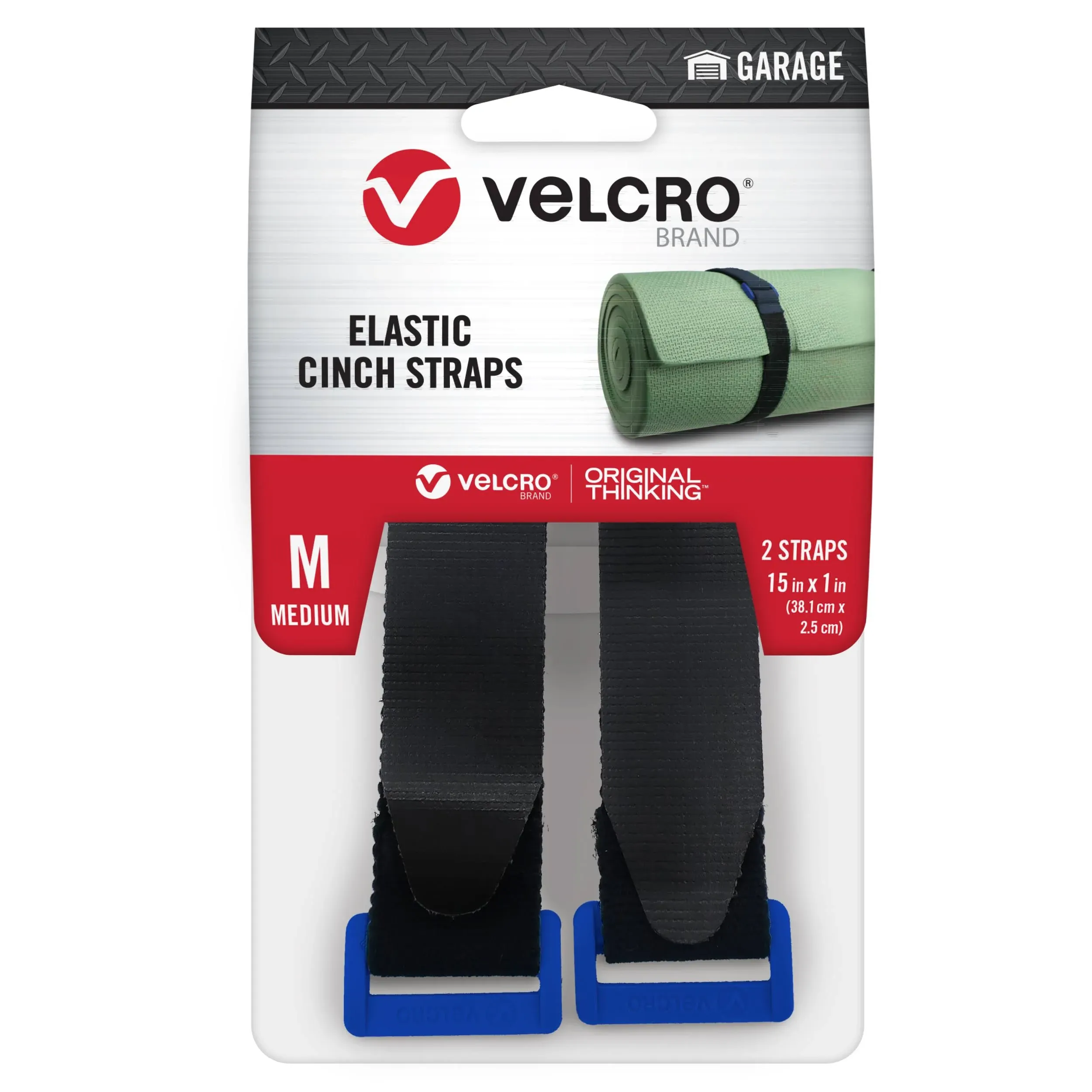 Velcro 2-Count 15" Garage Elastic Cinch Strap