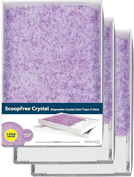 PetSafe ScoopFree Crystal Disposable Cat Litter Tray Lavender - 3 Pack