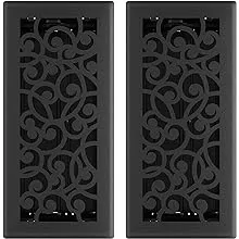 RG3459 Wonderland Decorative Floor Register, 4 X 10-Inch, Black Iron, 2 Pack