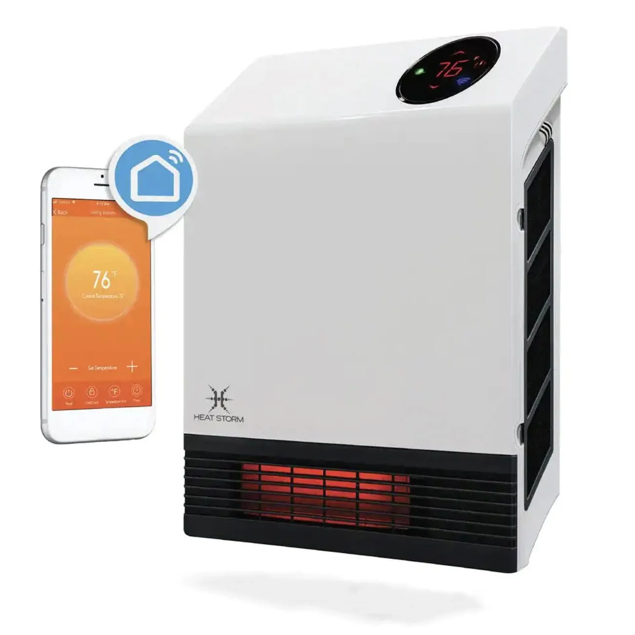 Heat Storm Up to 1000-Watt Infrared Cabinet Indoor Electric Space Heater with Thermostat and Remote Included