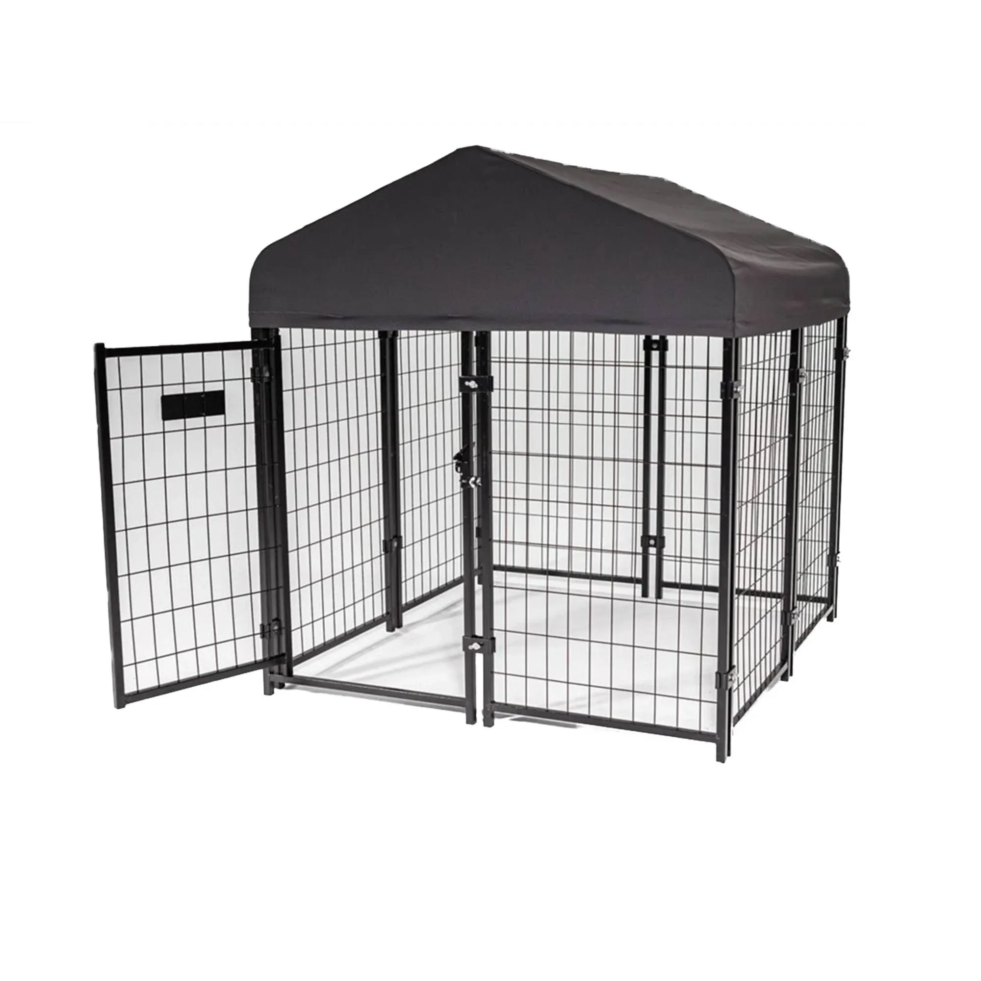 Lucky Dog Stay Series Steel Grey Studio Jr.Kennel (4 ft. x 4 ft. x 4 ft.)