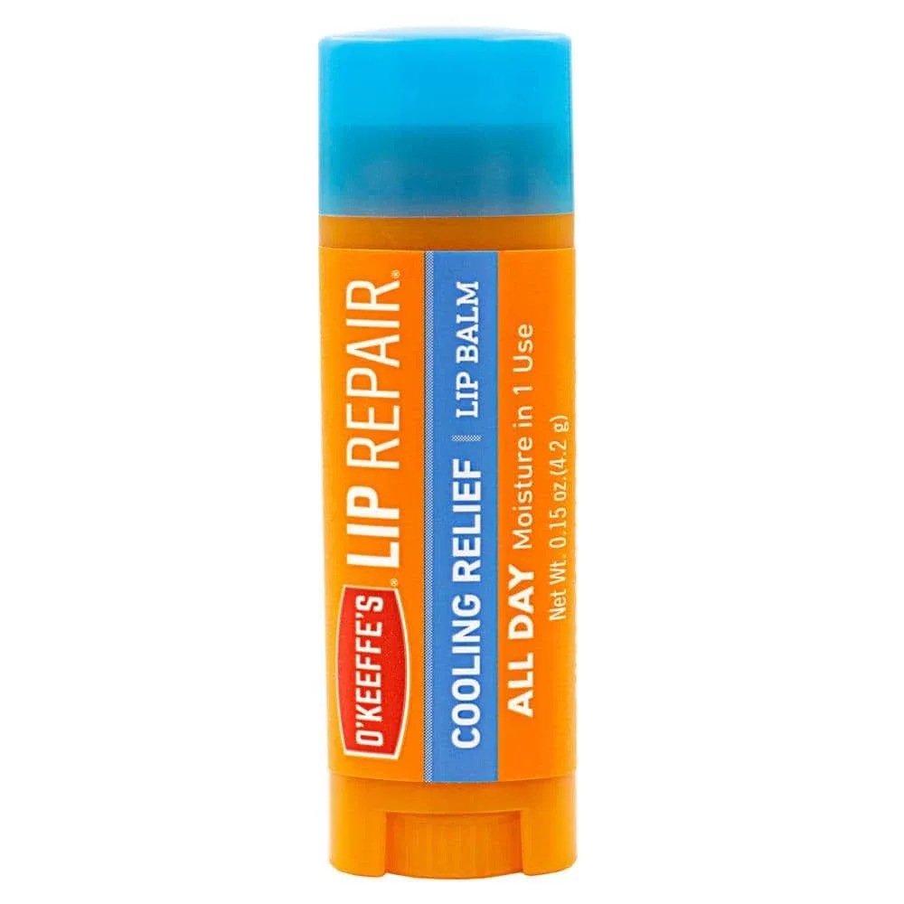 O'Keeffe's Cooling Relief Lip Repair Lip Balm for Dry, Cracked Lips, Stick, (Pack of 4)