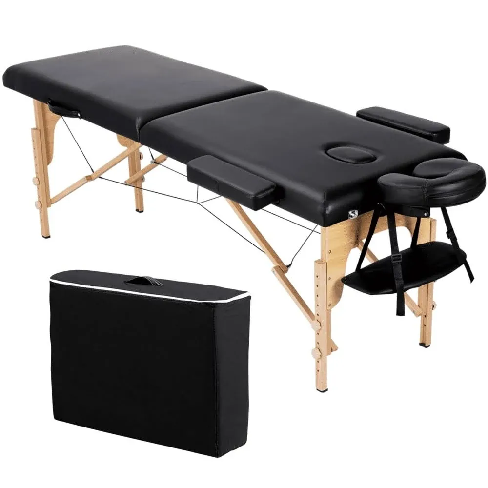 Yaheetech Massage Table Portable Lash Bed Spa Bed Massage Bed Foldable Spa Tables Adjustable 2 Fold with Non-Woven Bag 24 inch