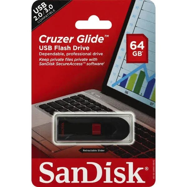 Lot Of 2 SanDisk Cruzer Glide 16GB USB 2.0 Computer Flash Drives