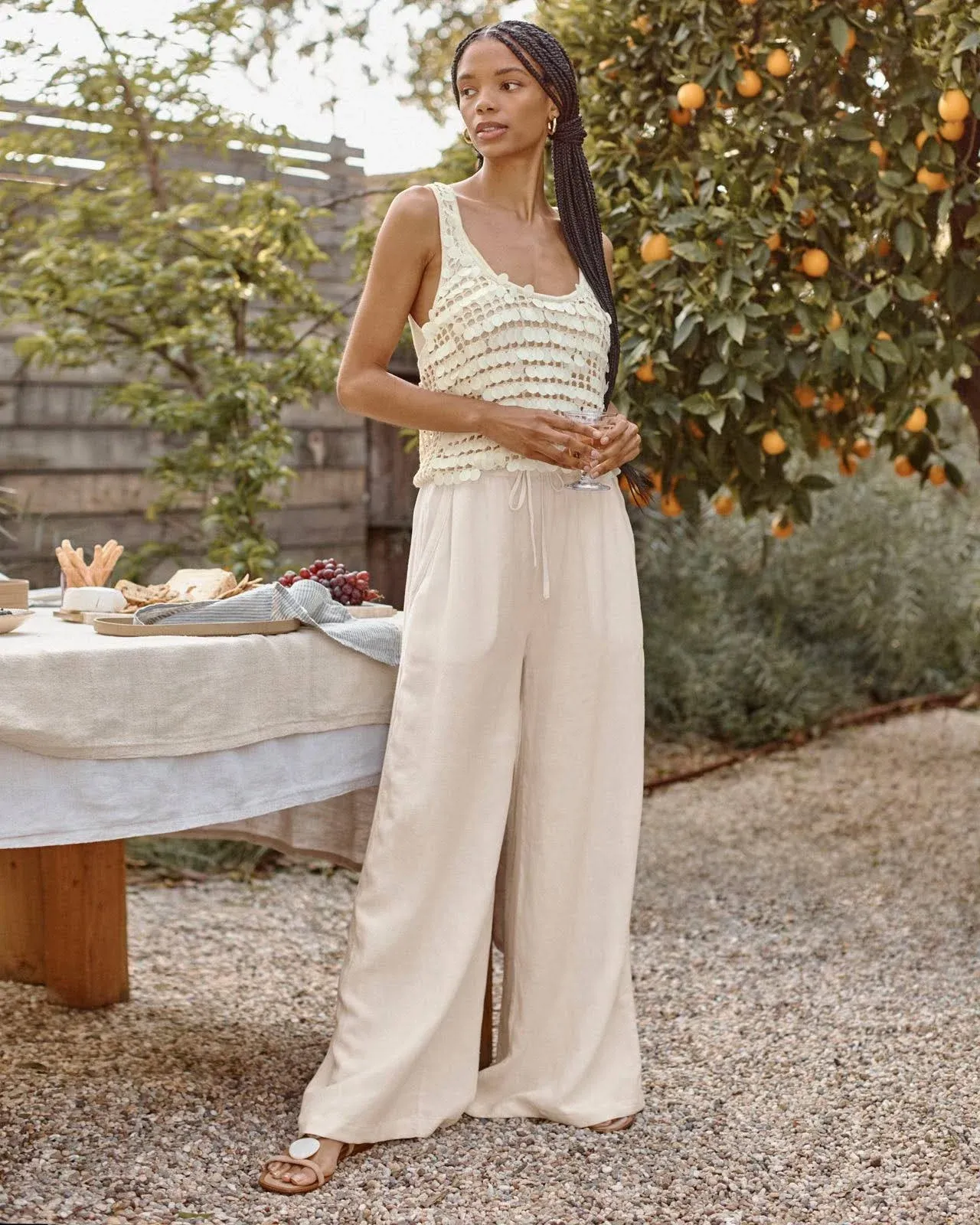 Bailey Wide-Leg Linen-Blend Pants