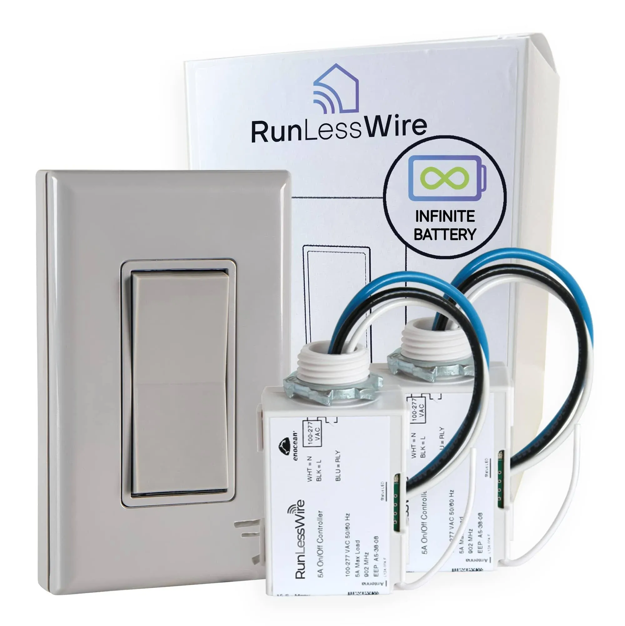 RunLessWire - The Original Self-Powered (No Batteries) Wireless Light Switch ...