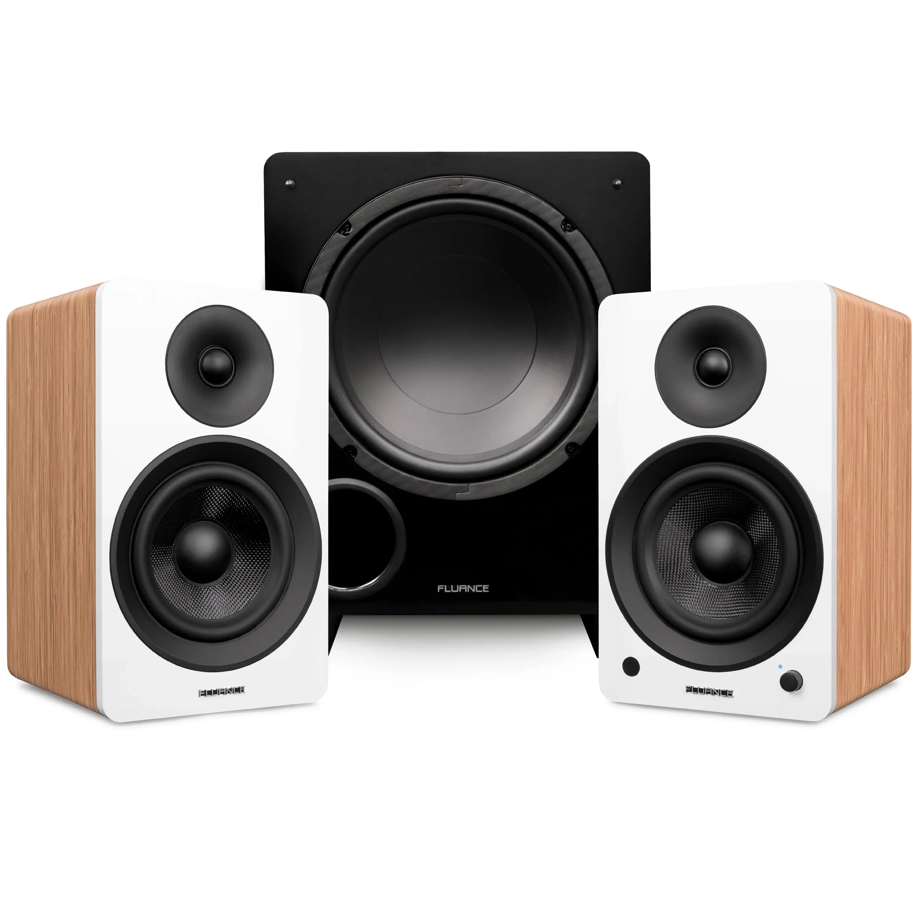 Fluance Ai61 Powered 6.5" Stereo Bookshelf Speakers, DB10 10" Powered Subwoofer ...