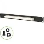 NavePoint 00301042 1U Steel Panel Light for Standard 19" Server Cabinet Rack Lighting Panel Black