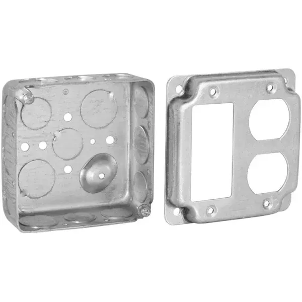 Pack of Box and Cover Ap-12089 4 Square Electrical Decora Switch Duplex ...