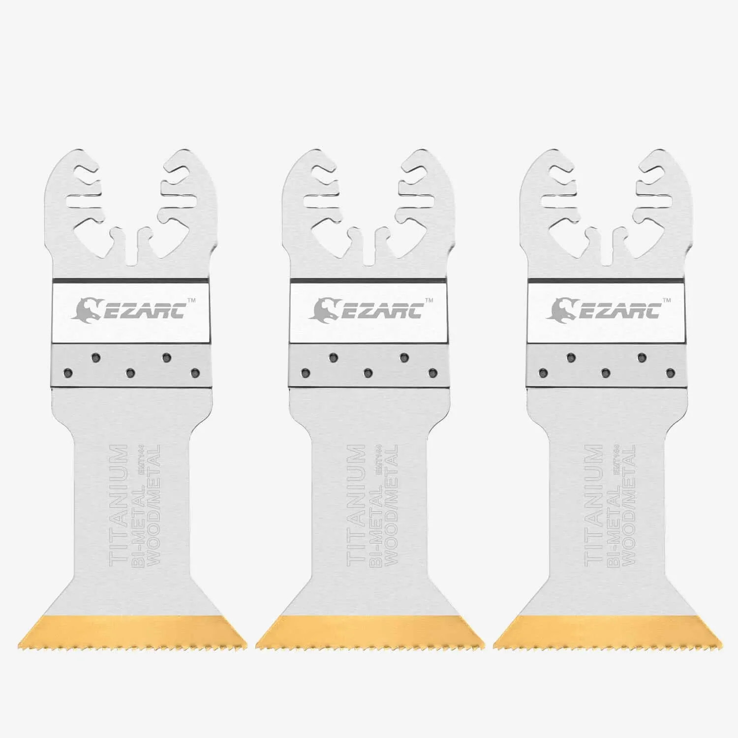 EZARC Titanium Oscillating Saw Blades, 3 PCS Extended Multitool Blades for Metal, Wood Nails, Screws Cutting, Plastic