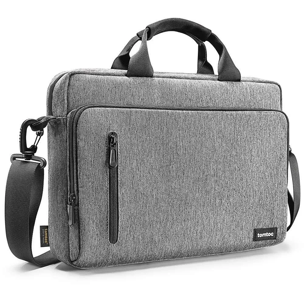 tomtoc Defender Fabric Laptop Sling Bag for 16 inch Laptop (Water Repellent, Grey)