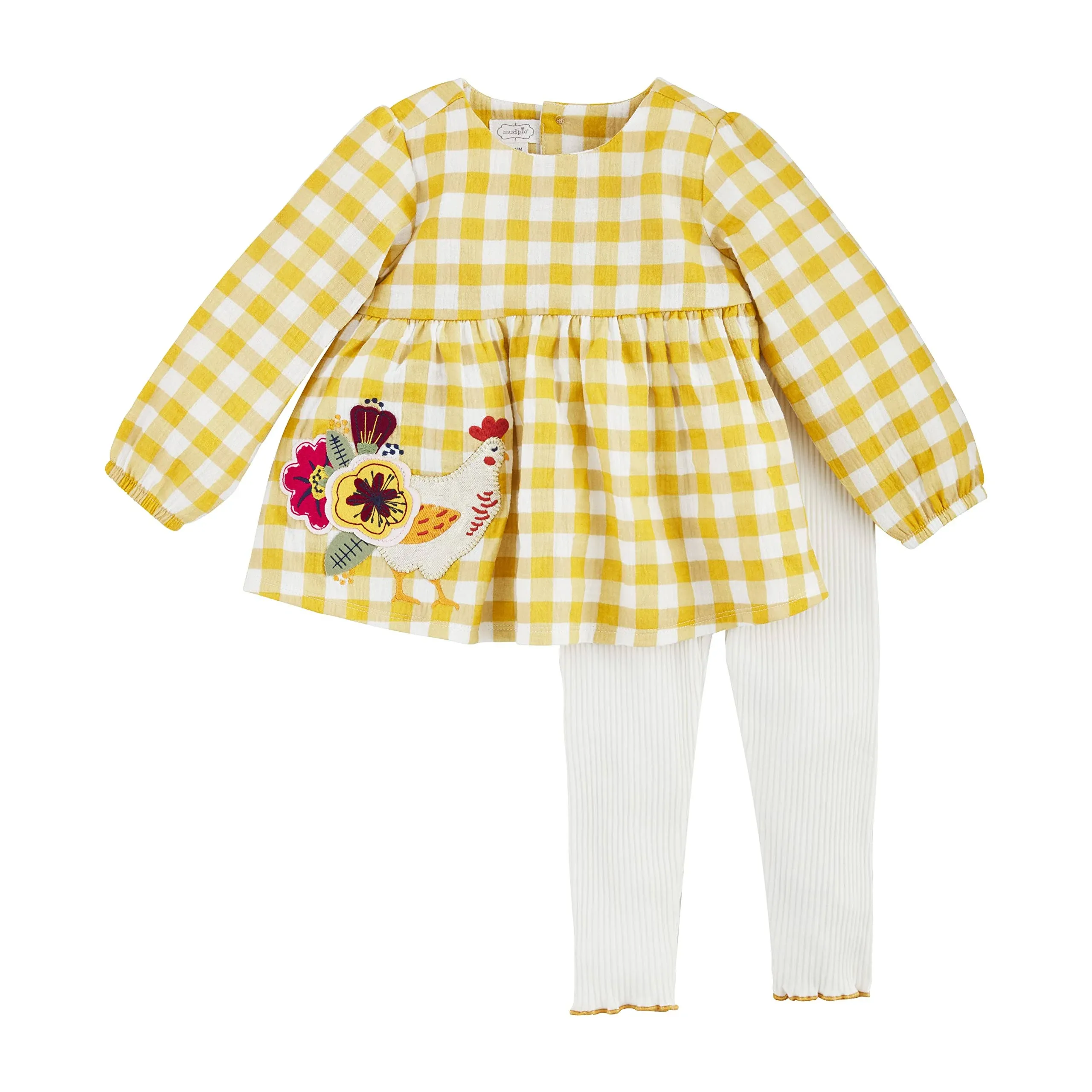 Mud Pie Toddler Girl's Chicken Tunic and Legging Set in Yellow, Size 2T | Tuni ...