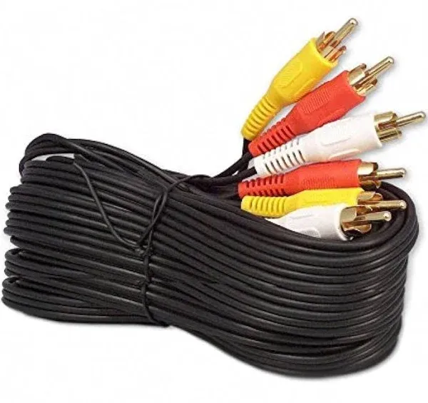 25Ft RCA M/Mx3 Audio/Video Cable Gold Plated - Audio Video RCA Cable 25ft