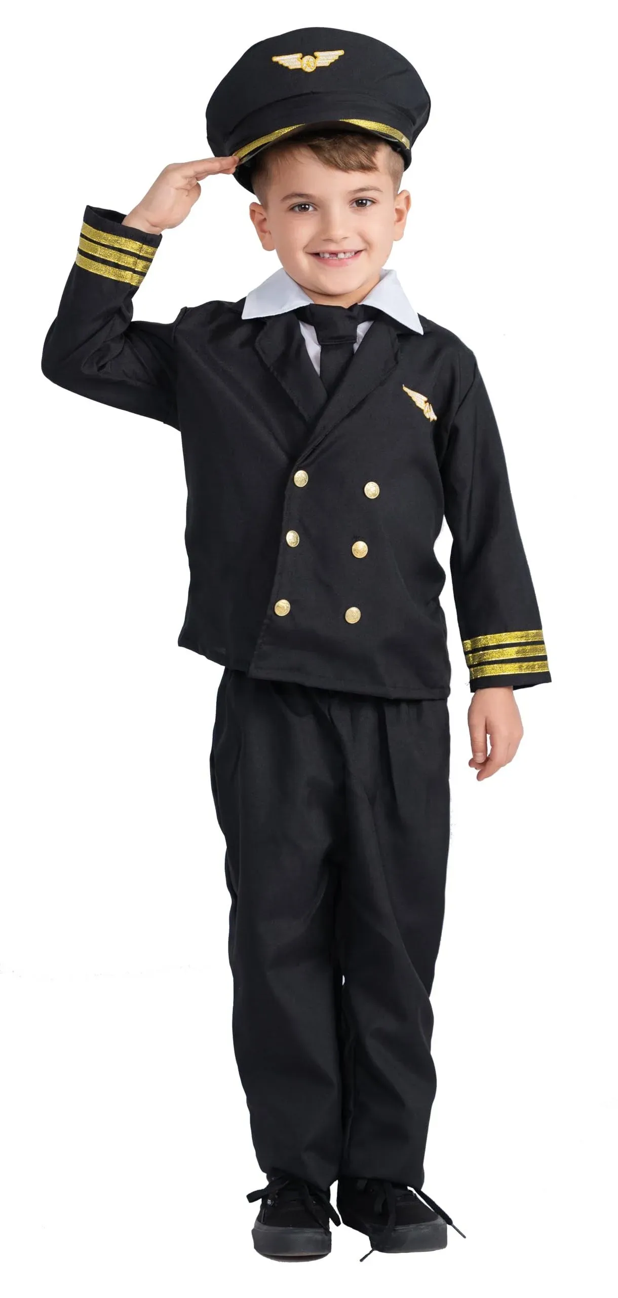 Dress Up America Pilot Costume for Boys and Girls - Airline Captain Uniform for Kids - Role Play Dress Up for Children