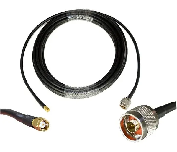 Proxicast 25 ft SMA Male to N Male Premium 240 Series Low-Loss Coax Cable (50 Ohm) for 4G LTE, 5G Modems/Routers, Ham, ADS-B, GPS to Antenna or Surge Arrester Use (Not for TV or WiFi) (ANT-140-020-25)