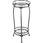 Plant Stand Indoor Outdoor，Tall Black Metal Rustproof Stable Plant Stands，2 Tier 27.1 inch Multiple Plant Rack Holder Rack Flower Pot Stand Heavy Duty Plant Shelf