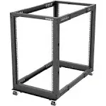 StarTech.com 4-Pfosten 18 HE Mobiles Open Frame Serverrack, 19 Zoll Netzwerk Rack mit Rädern, Rack für Computer/AV/Daten/IT Geräte - Rollen, Nivellierfüße oder Bodenmontage (4POSTRACK18U)