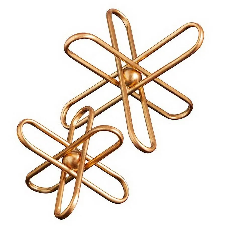 47th & Main Modern Abstract Metal Tabletop Décor, Set of 2, Gold