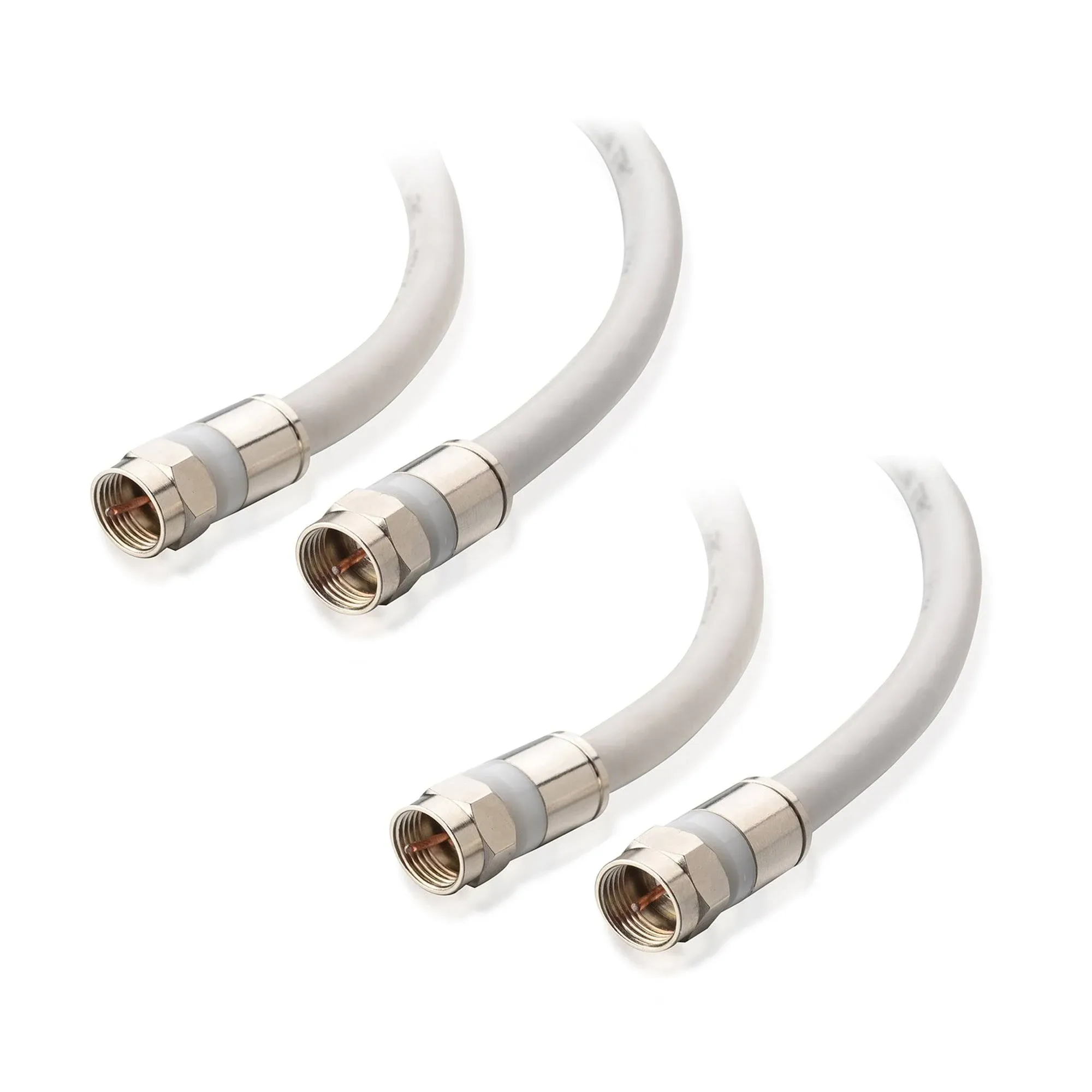 Cable Matters 3-Pack RG6 Cable CL2 in-Wall Rated (CM) Quad Shielded Coaxial Cable 3 ft, RG6 Coax Cable Cord for TV, Digital Router, Satellite Receiver and More, in Black