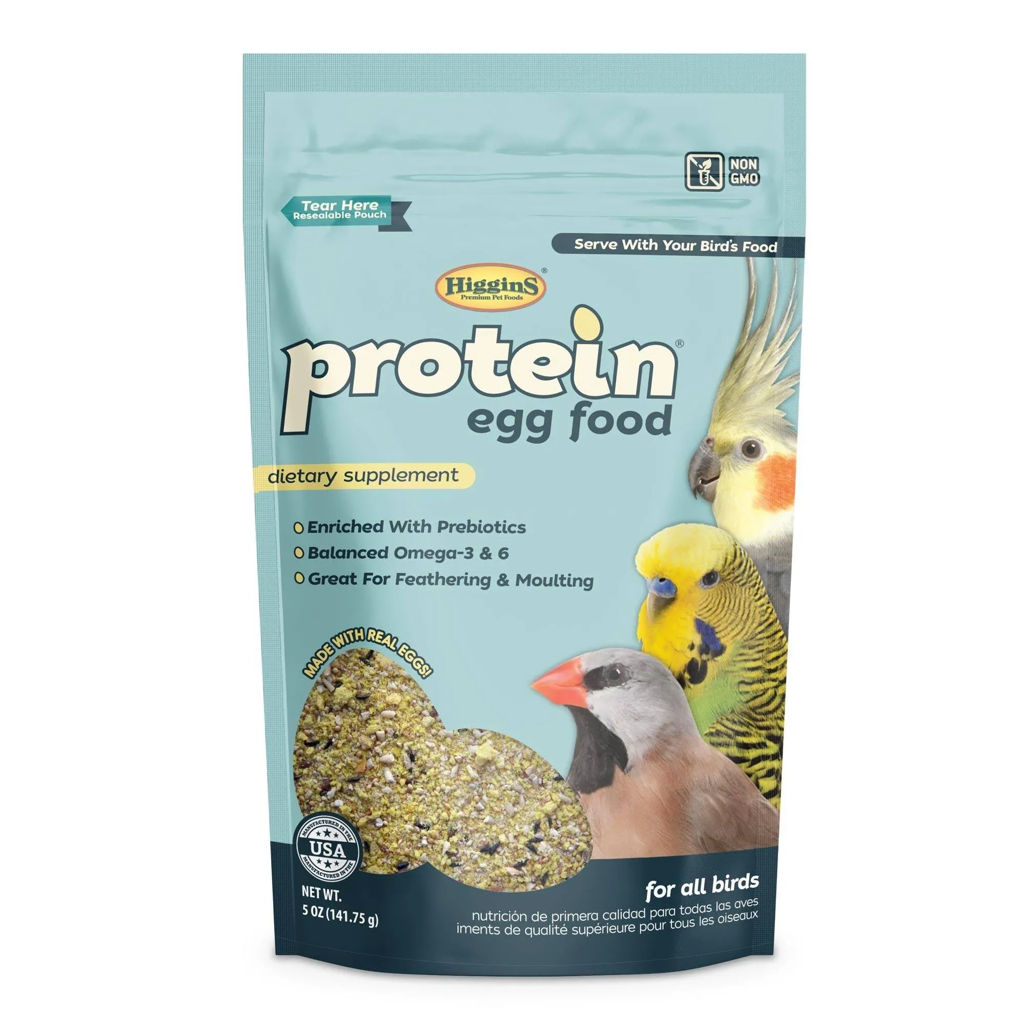 Higgins Pet Food Protein Egg Food USA - 5oz