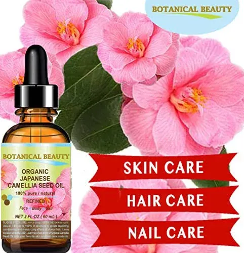 Japanese CAMELLIA Seed Oil. 100% Pure Natural Undiluted Refined Cold Pressed Carrier Oil to revitalize and rejuvenate the hair, skin and nails. 4 Fl. oz 120 ml.by Botanical Beauty