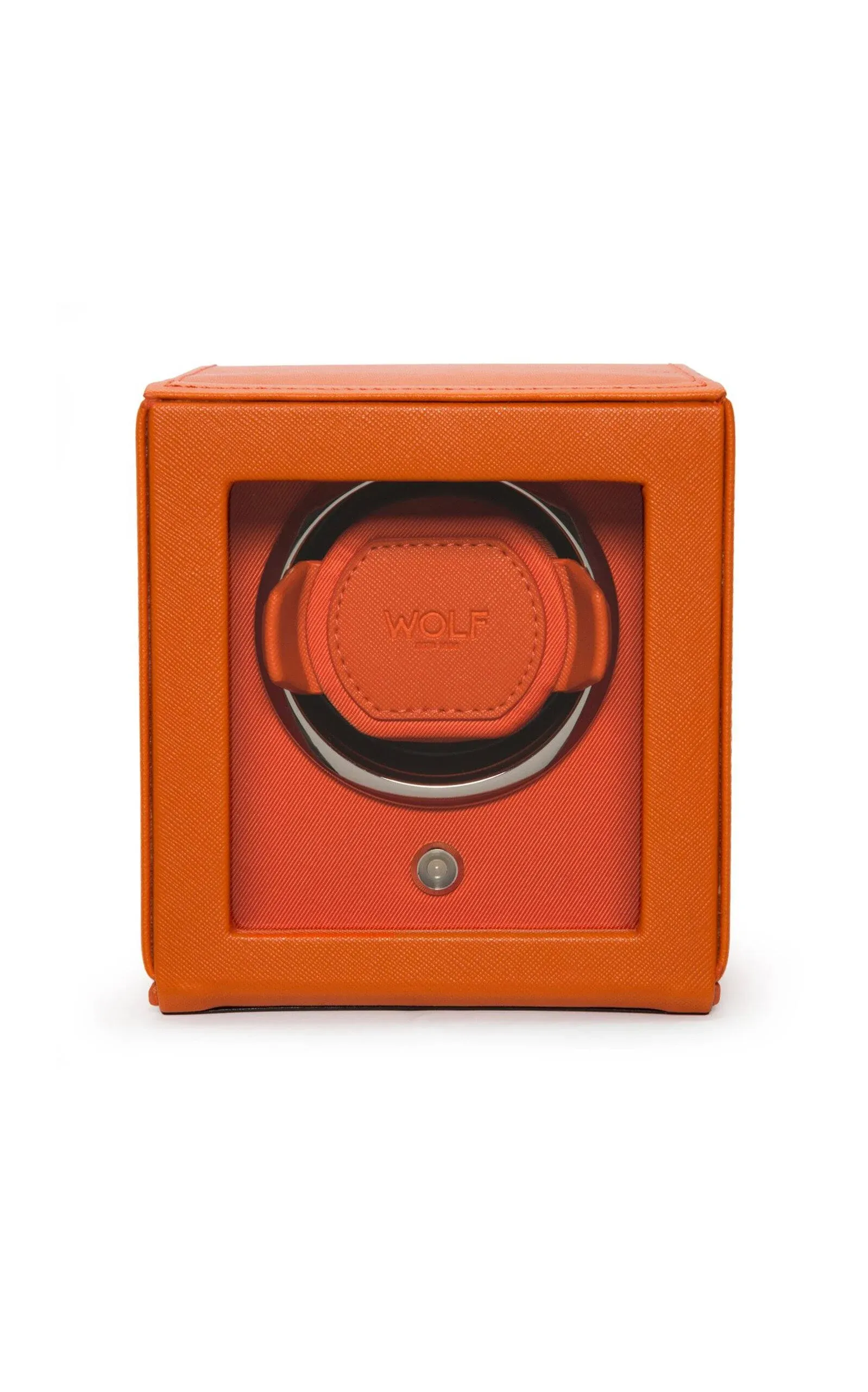 Wolf Cub Orange Single Watch Winder with Cover