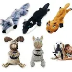 FULIM Dog Squeak Toys 5 Pack Dog Toys No Stuffing Dog Toy Plush Dog Toys Crinkle ...