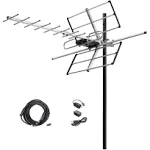 McDuory Digital Amplified Outdoor HDTV Antenna - 120 Miles Range - Built-in Ampl