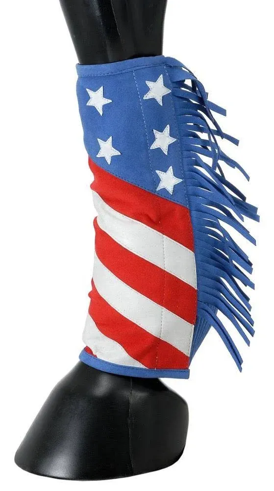 Tough-1 Stars and Stripes Sport Boot Covers with Fringe