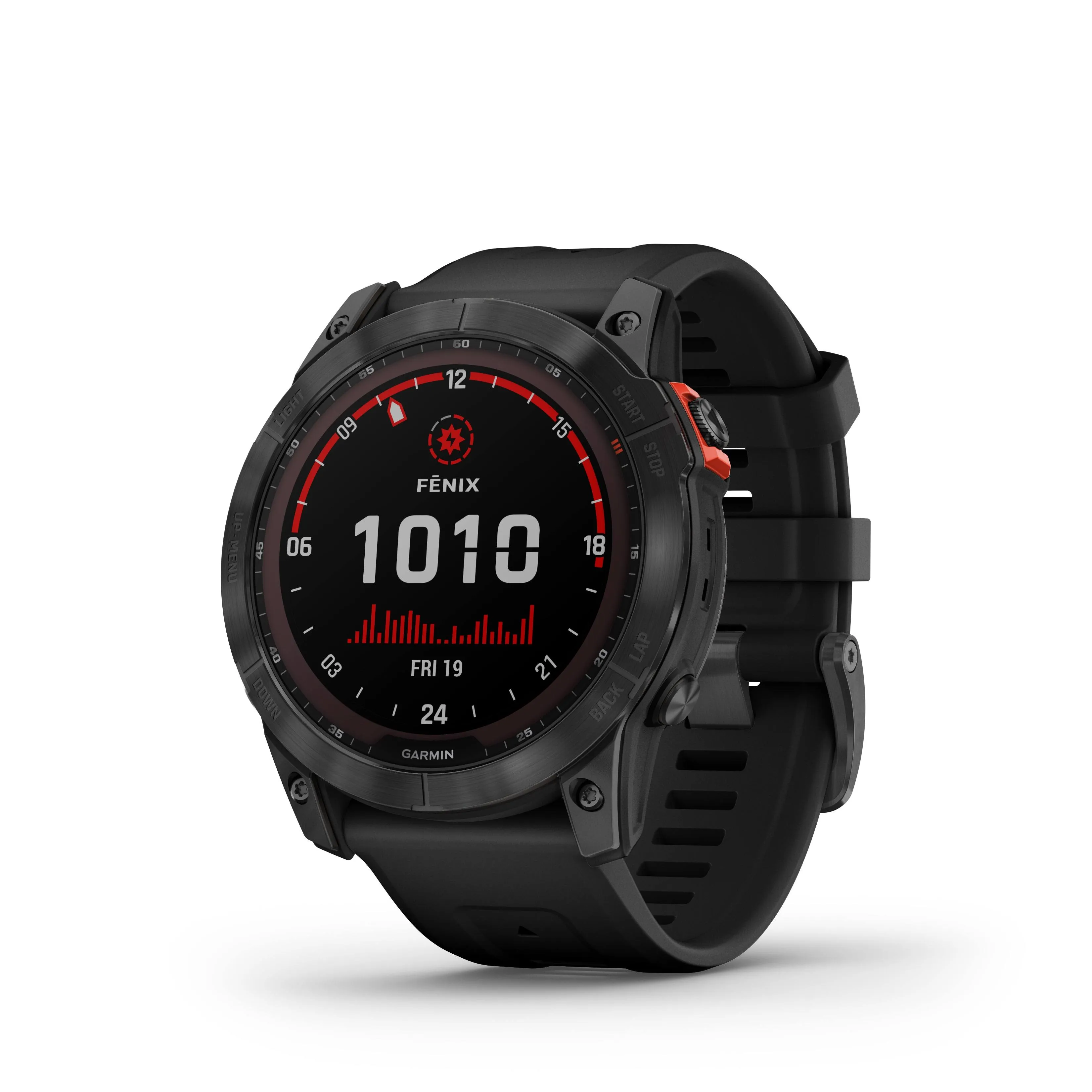 Garmin fenix 7X Solar, Larger sized adventure smartwatch, with Solar Charging Capabilities, rugged outdoor watch with GPS, touchscreen, health and wellness features, slate gray with black band