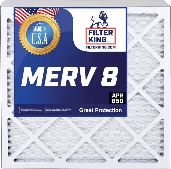 Filter King 8x8x1a Air Filter | 2-Pack | MERV 8 HVAC Pleated A/C Furnace Filters | Made in USA | Actual Size: 8 x 8 x .75"